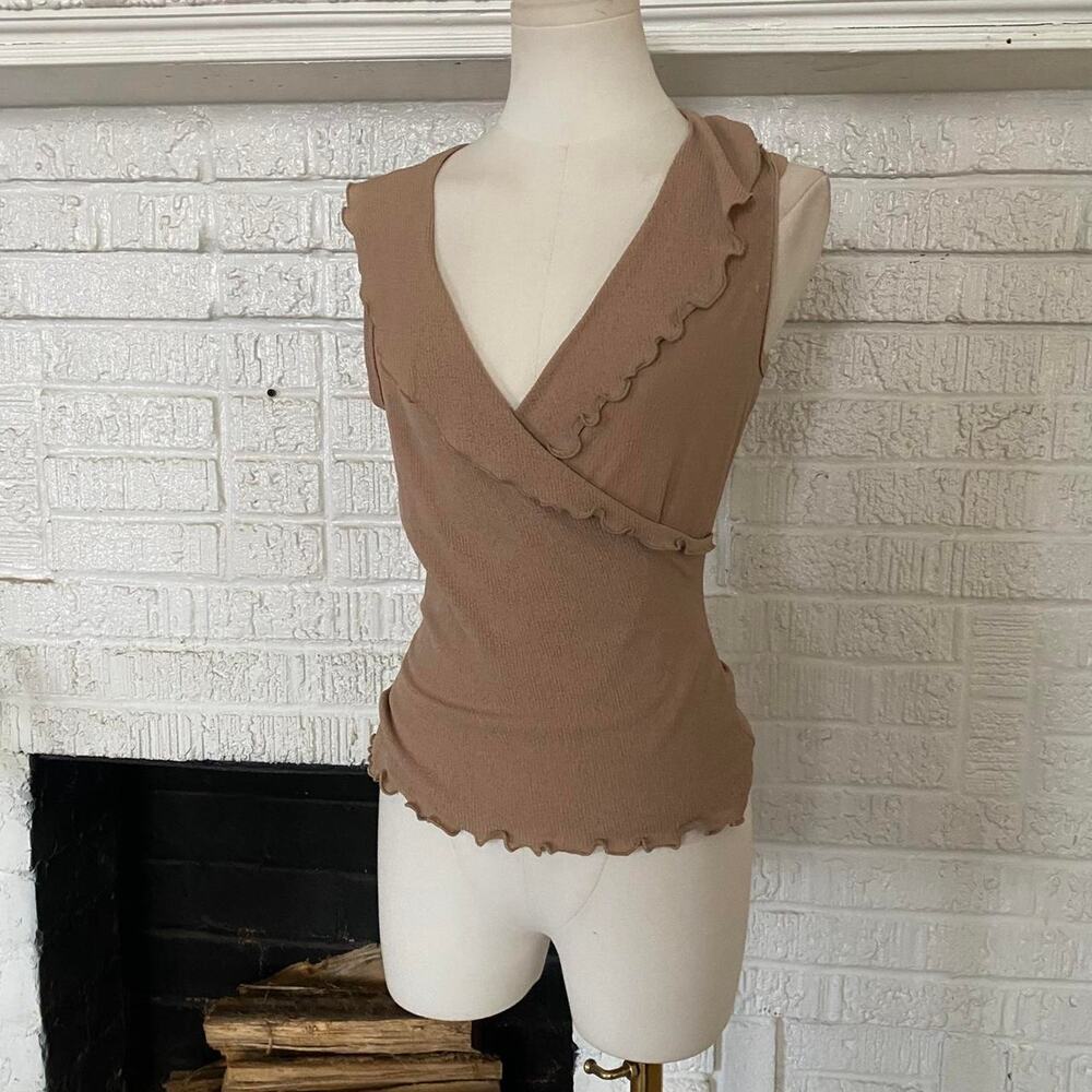 Vintage y2k brown scalloped top